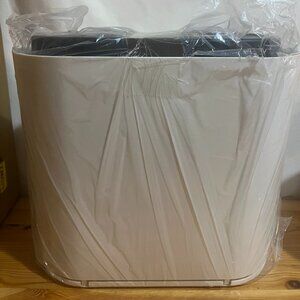12L White Slim Bathroom Trash Can with Press Top Lid,3.17 Gallon Brand New $25